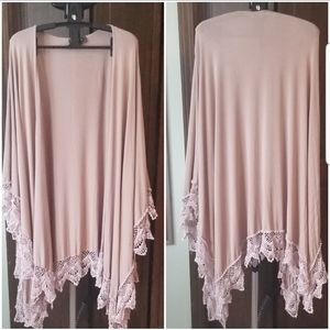 Cream Tunic Shawl Wrap Cardigan